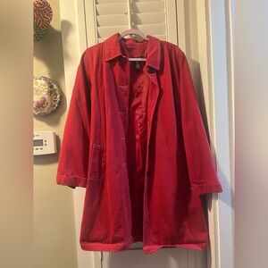 Denim & Co medium 100% cotton red coat